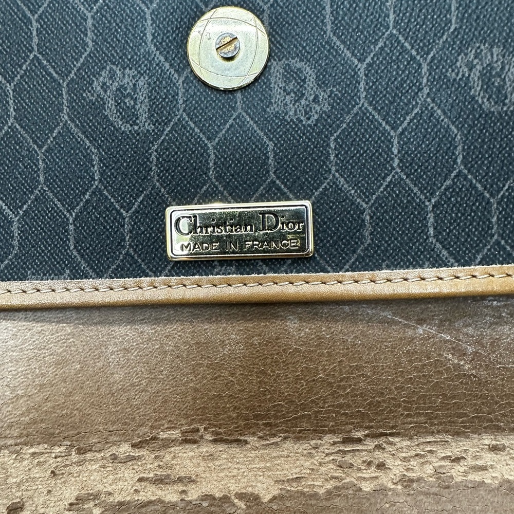 Christian Dior Vintage Honeycomb Monogram Crossbody (Made in France, 1970s–80s) - Picture 9 of 11